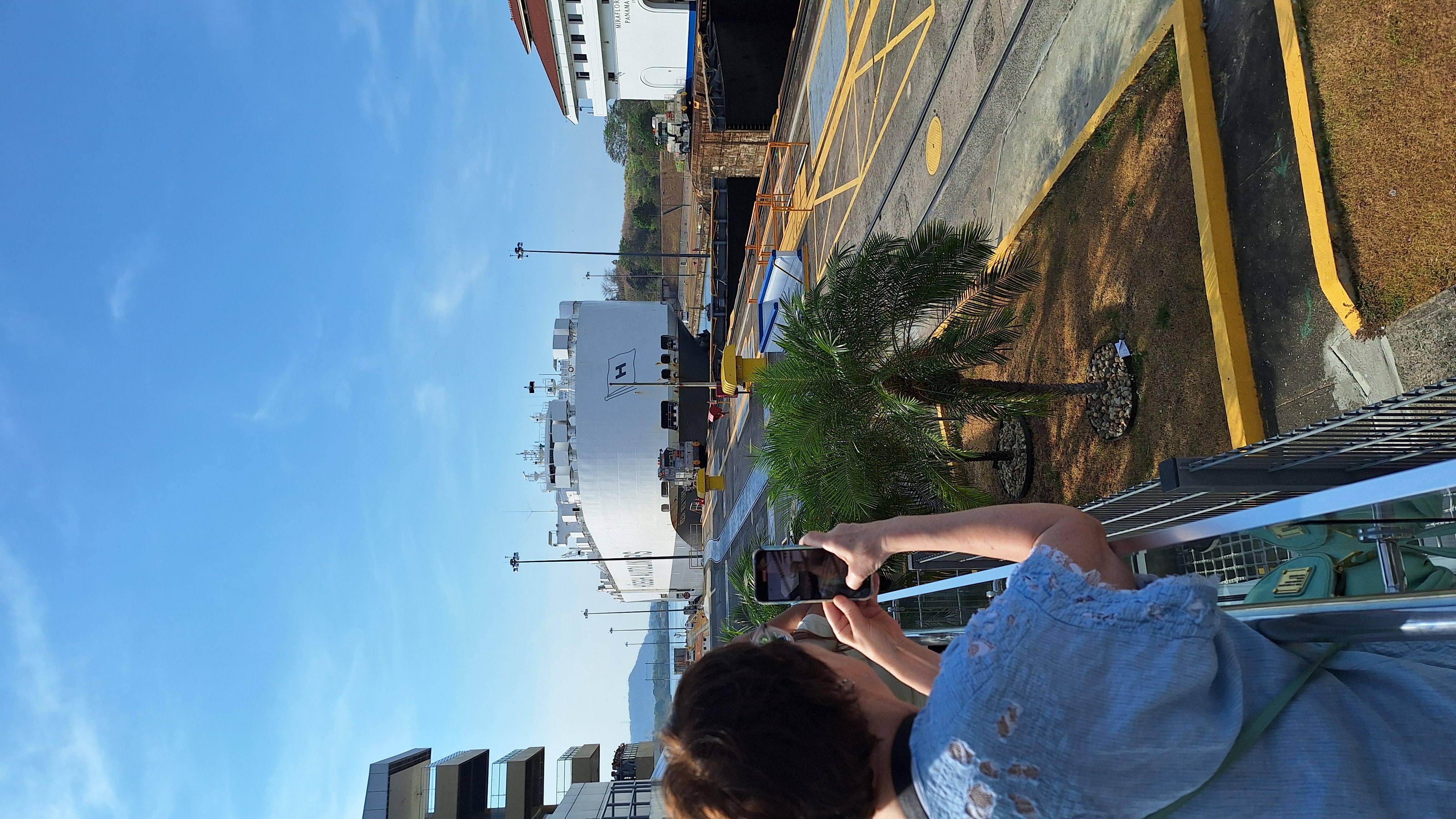 Travelers exploring the Panama Canal